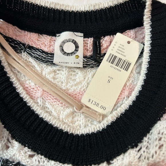 NWT ANTHROPOLOGIE AKEMI + KIN April Crochet Dress Sweater‎ Stripe S - Picture 9 of 16